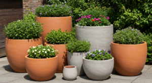 Large Round Outdoor Planters
