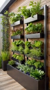 a vertical garden on a wall